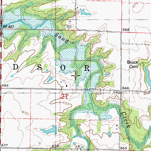 Topographic Map of Township of Windsor, IL