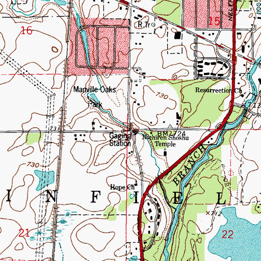 Topographic Map of Township of Winfield, IL