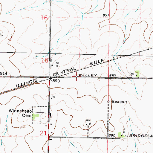 Topographic Map of Township of Winnebago, IL