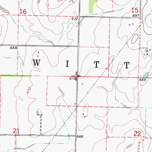 Topographic Map of Township of Witt, IL