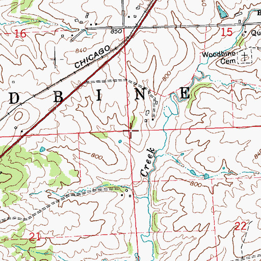Topographic Map of Township of Woodbine, IL