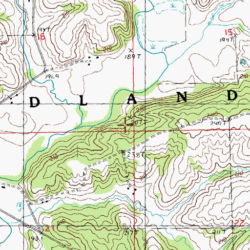 Topographic Map of Township of Woodland, IL