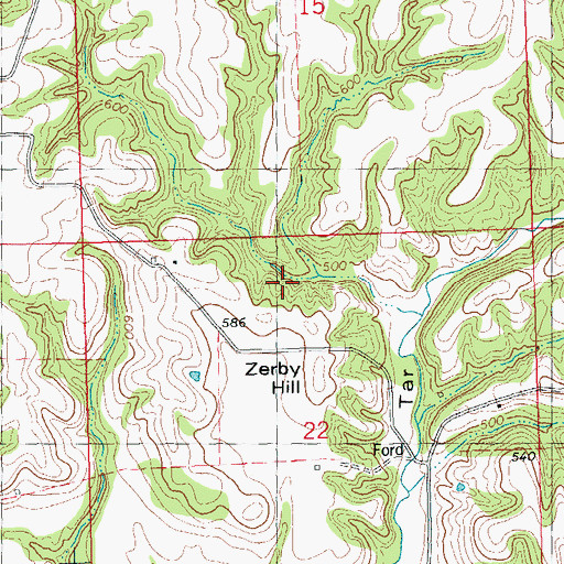 Topographic Map of Township of Woodville, IL