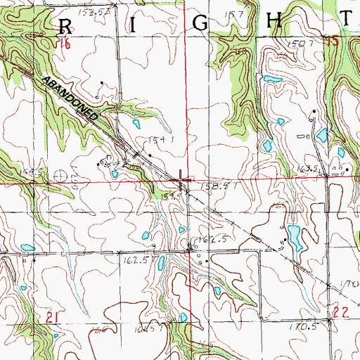 Topographic Map of Township of Wrights, IL