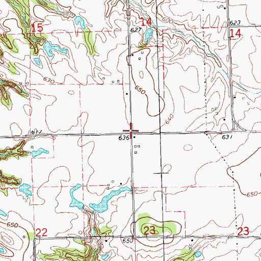 Topographic Map of Township of Young Hickory, IL