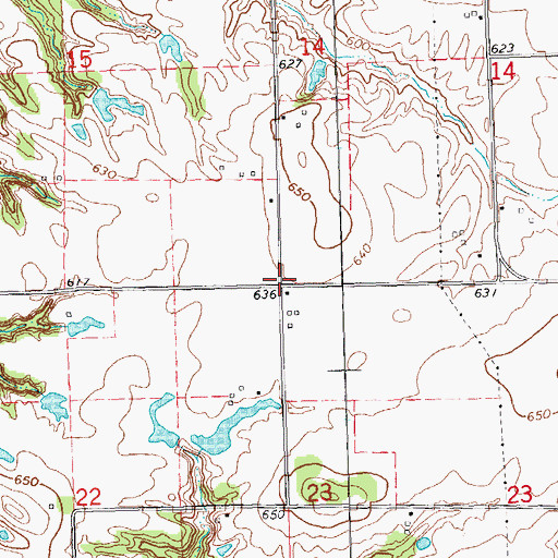 Topographic Map of Township of Young Hickory, IL