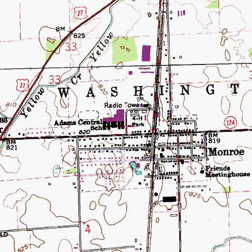 Topographic Map of Four-H Park, IN