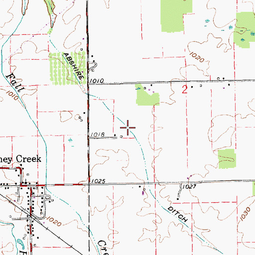 Topographic Map of Abshire Ditch, IN