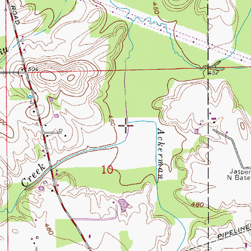 Topographic Map of Ackerman Branch, IN