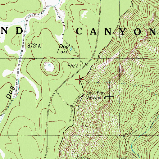 Topographic Map of East Rim Viewpoint, AZ