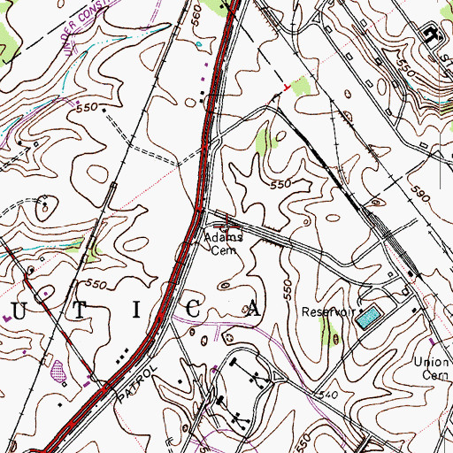 Topographic Map of Barnett Cemetery, IN
