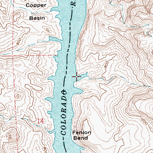 Topographic Map of Double Neck Cove, AZ