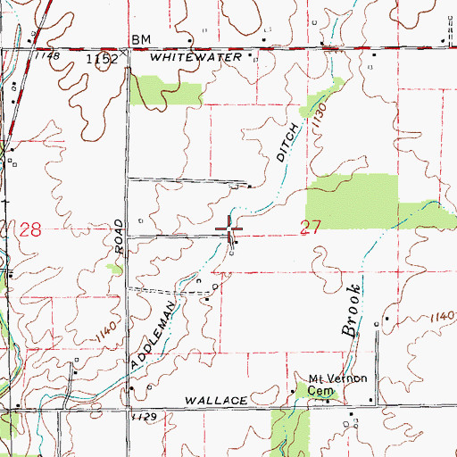 Topographic Map of Addleman Ditch, IN
