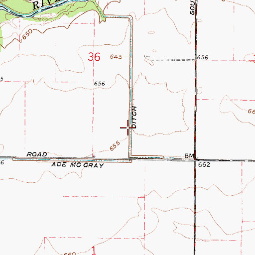 Topographic Map of Ade McCray Ditch, IN