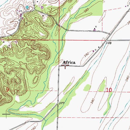 Topographic Map of Africa, IN