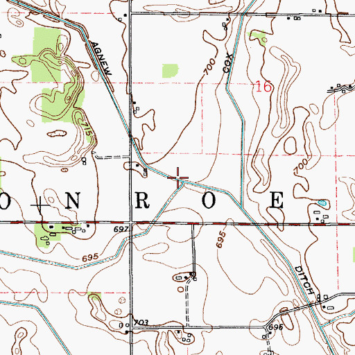 Topographic Map of Agnew Ditch, IN