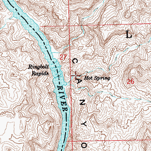 Topographic Map of Ringbolt Hot Spring, AZ