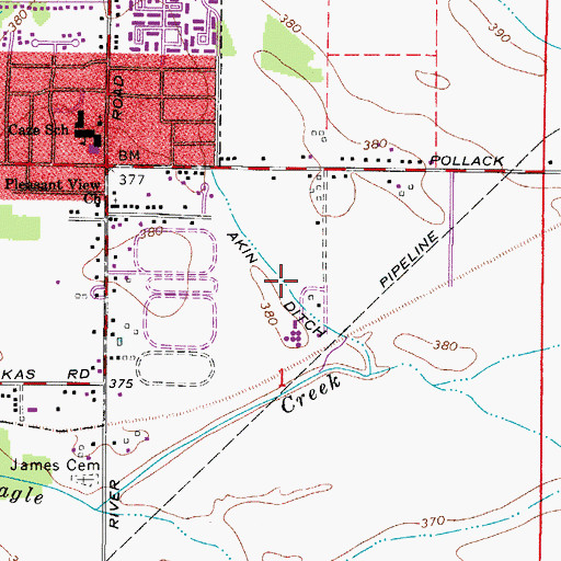 Topographic Map of Akin Ditch, IN