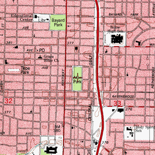 Topographic Map of Akin Park, IN