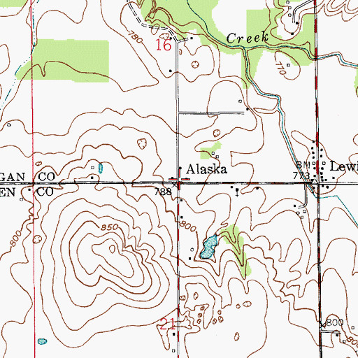 Topographic Map of Alaska, IN