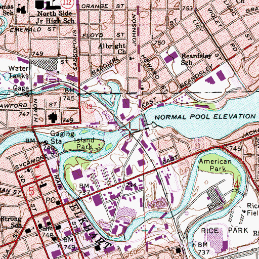 Topographic Map of Albright Church, IN