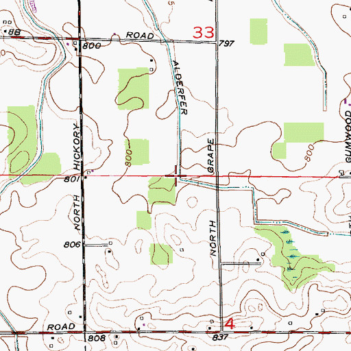 Topographic Map of Alderfer Ditch, IN