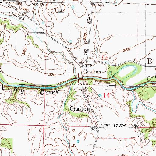 Topographic Map of Alexander Creek, IN