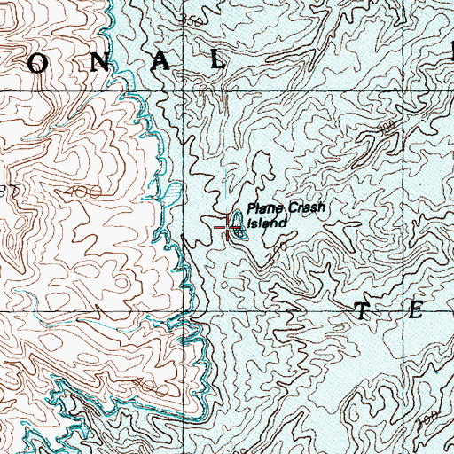 Topographic Map of Plane Crash Island, AZ