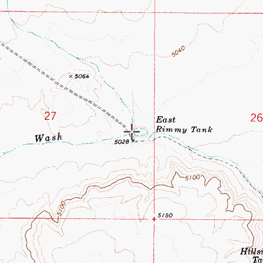 Topographic Map of East Rimmy Tank, AZ