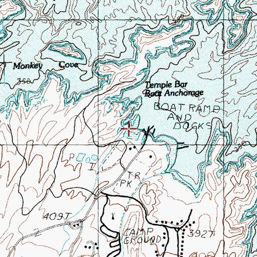 Topographic Map of Temple Bar, AZ