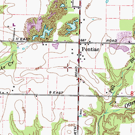 Topographic Map of Alma Creek, IN
