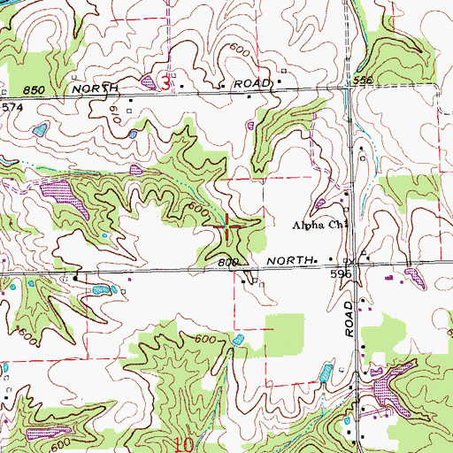 Topographic Map of Alpha Church, IN