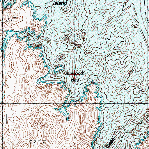 Topographic Map of Sawtooth Bay, AZ