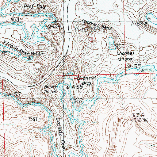 Topographic Map of Channel Bay, AZ