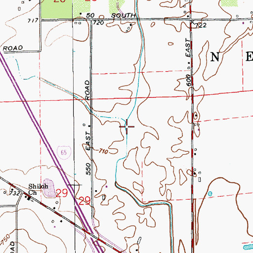 Topographic Map of Amity Ditch, IN