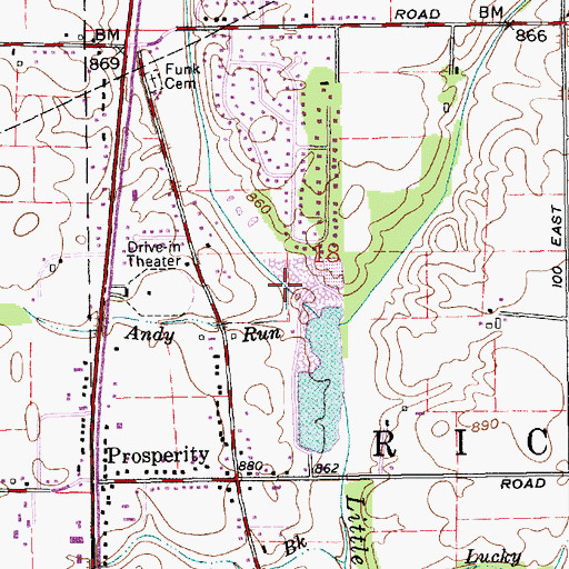Topographic Map of Andy Run, IN