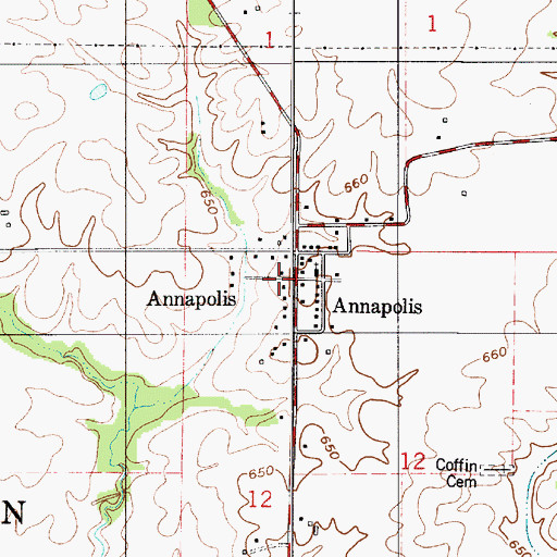 Topographic Map of Annapolis, IN