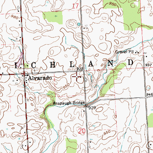 Topographic Map of Anspaugh Bridge, IN