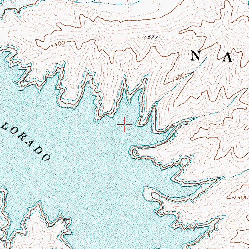Topographic Map of Never Shines Cove, AZ