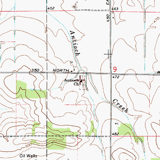 Topographic Map of Antioch Church, IN