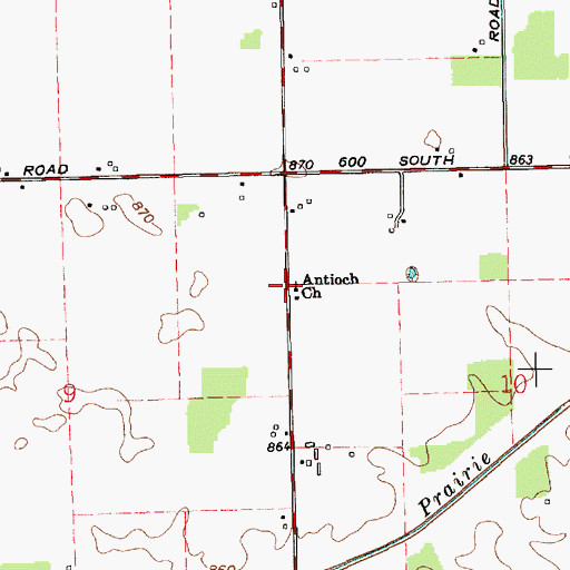 Topographic Map of Antioch Church, IN