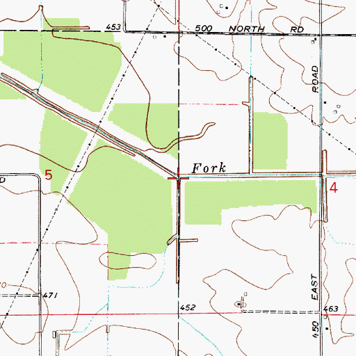 Topographic Map of Antioch Creek, IN