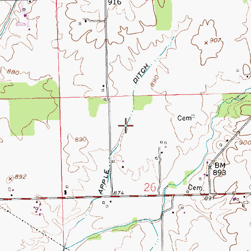 Topographic Map of Apple Ditch, IN