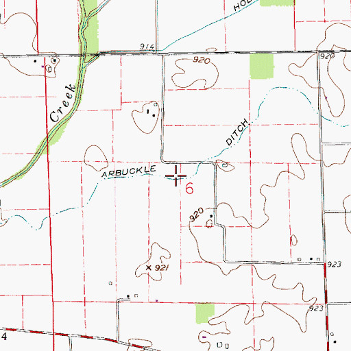 Topographic Map of Arbuckle Ditch, IN