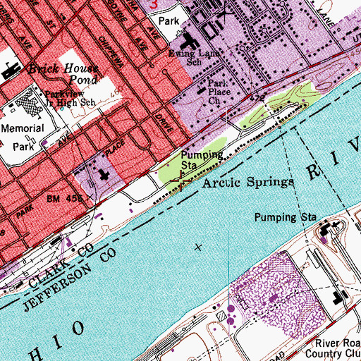 Topographic Map of Arctic Springs, IN