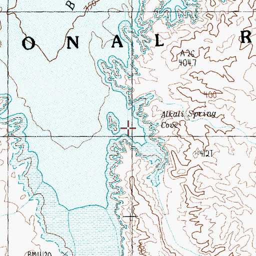 Topographic Map of Alkali Spring Cove, AZ