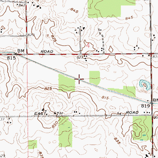 Topographic Map of Armey Ditch, IN