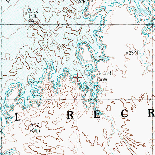 Topographic Map of Secret Cove, AZ