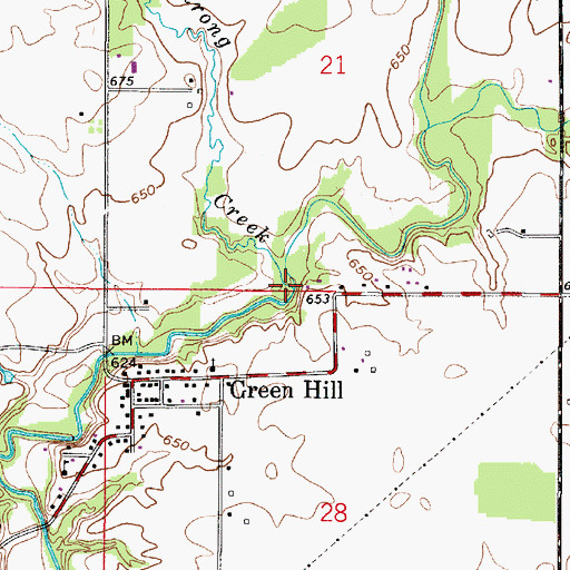 Topographic Map of Armstrong Creek, IN