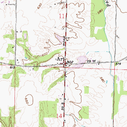 Topographic Map of Art, IN